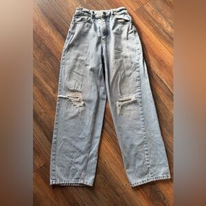 Garage Light Blue Distressed Boyfriend Jeans